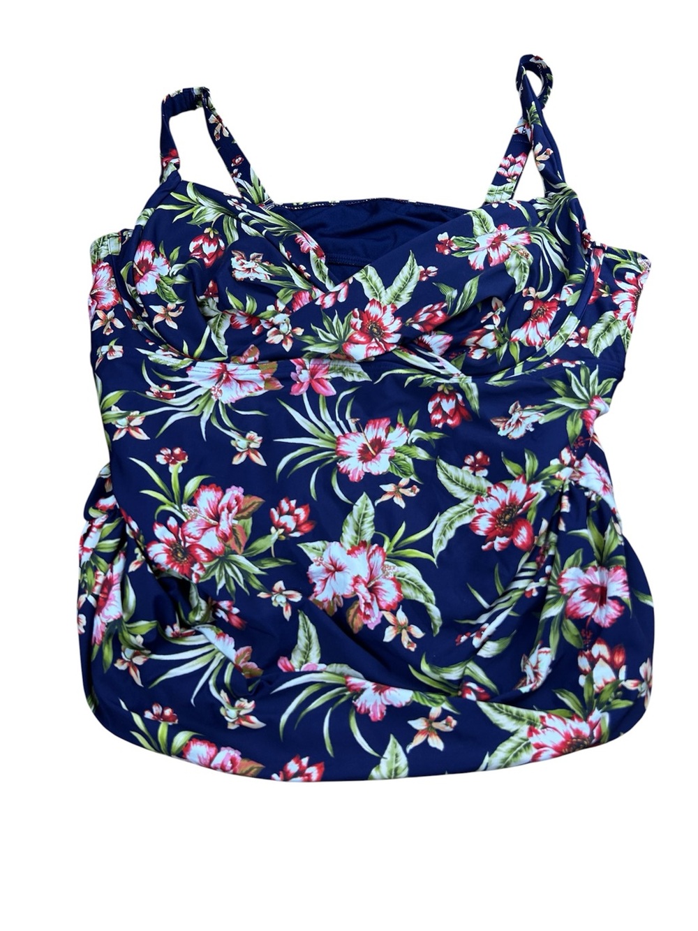 Birdsong Tankini Top Blue Floral Underwire - Size 22D/DD